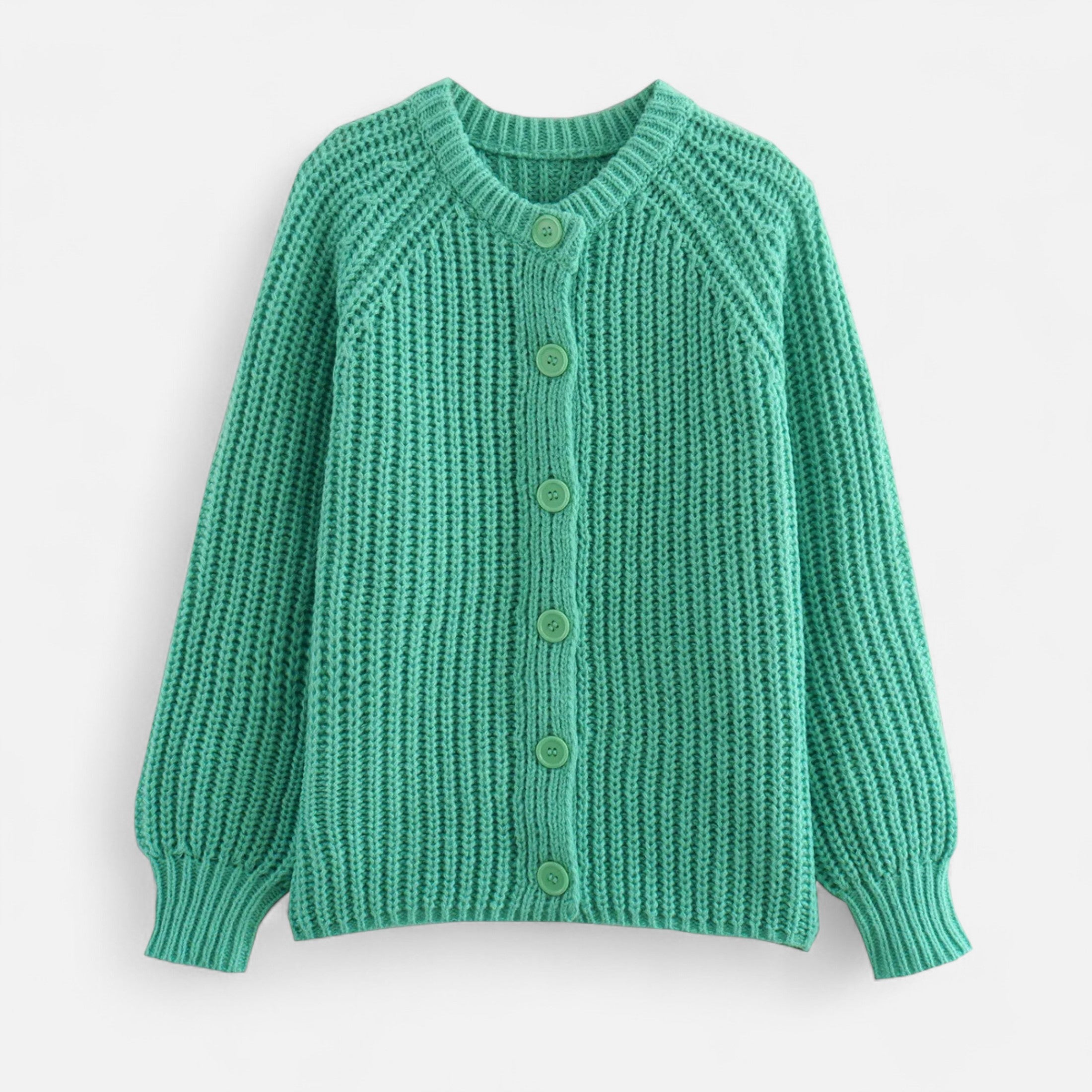 Volarno | Women’s Vintage Round Neck Knit Cardigan – Effortless Autumn Grace