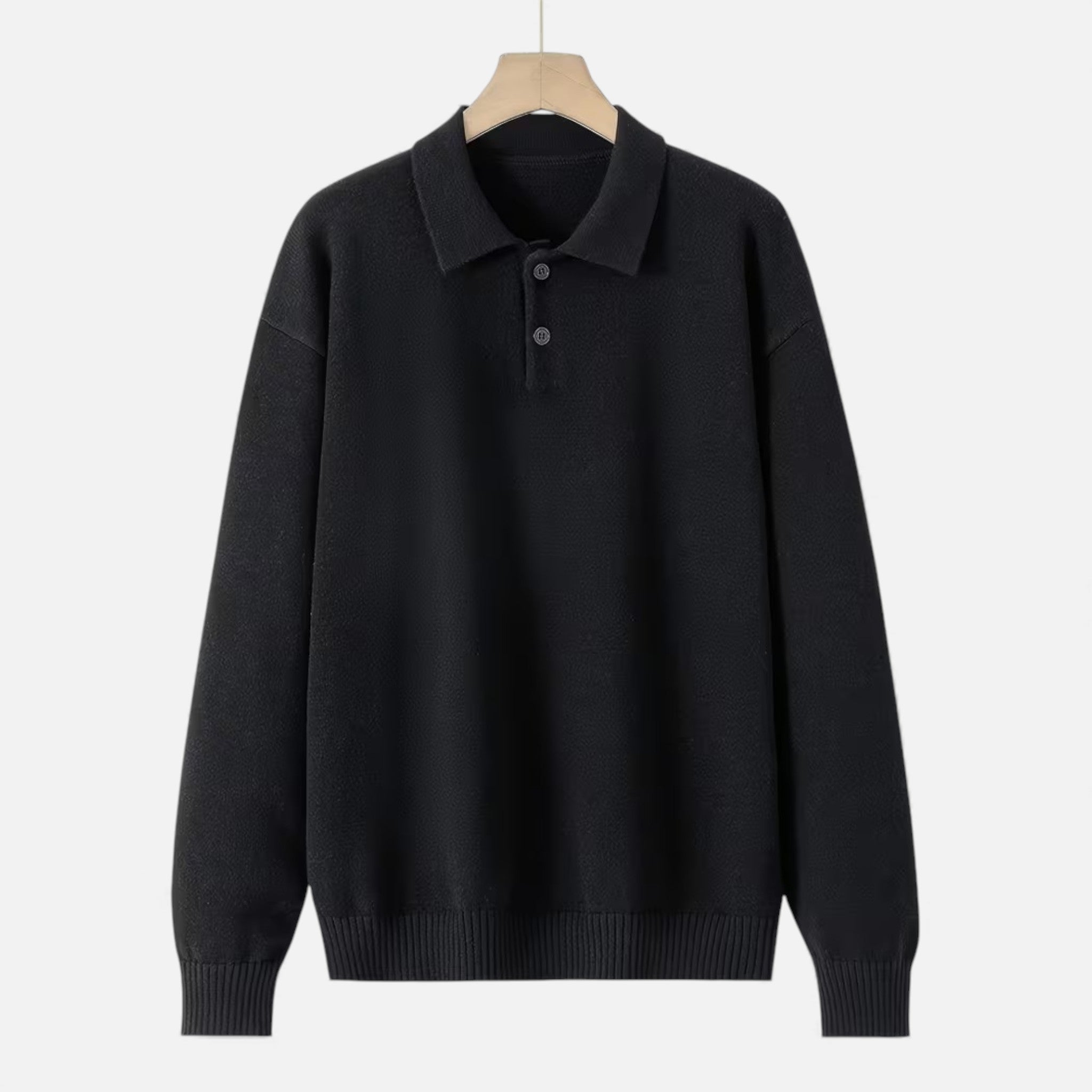 Volarno | Men’s Loose-Fit Button-Up Polo Sweater