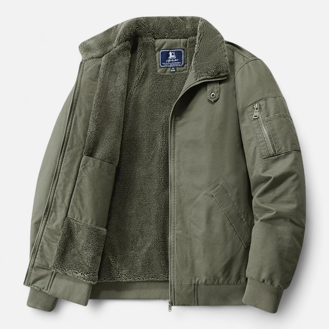 Volarno | Men’s Casual Jacket – Refined Cotton & Lambswool Blend