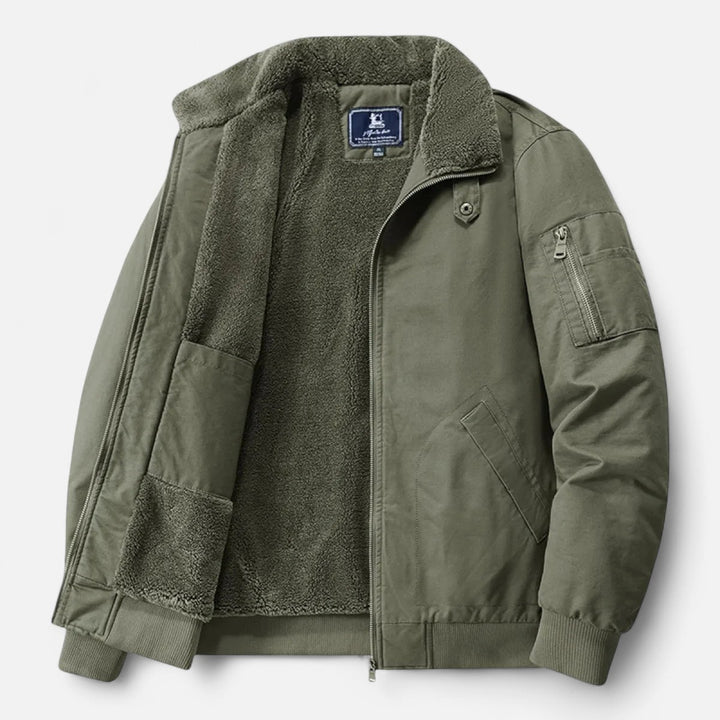 Volarno | Men’s Casual Jacket – Refined Cotton & Lambswool Blend