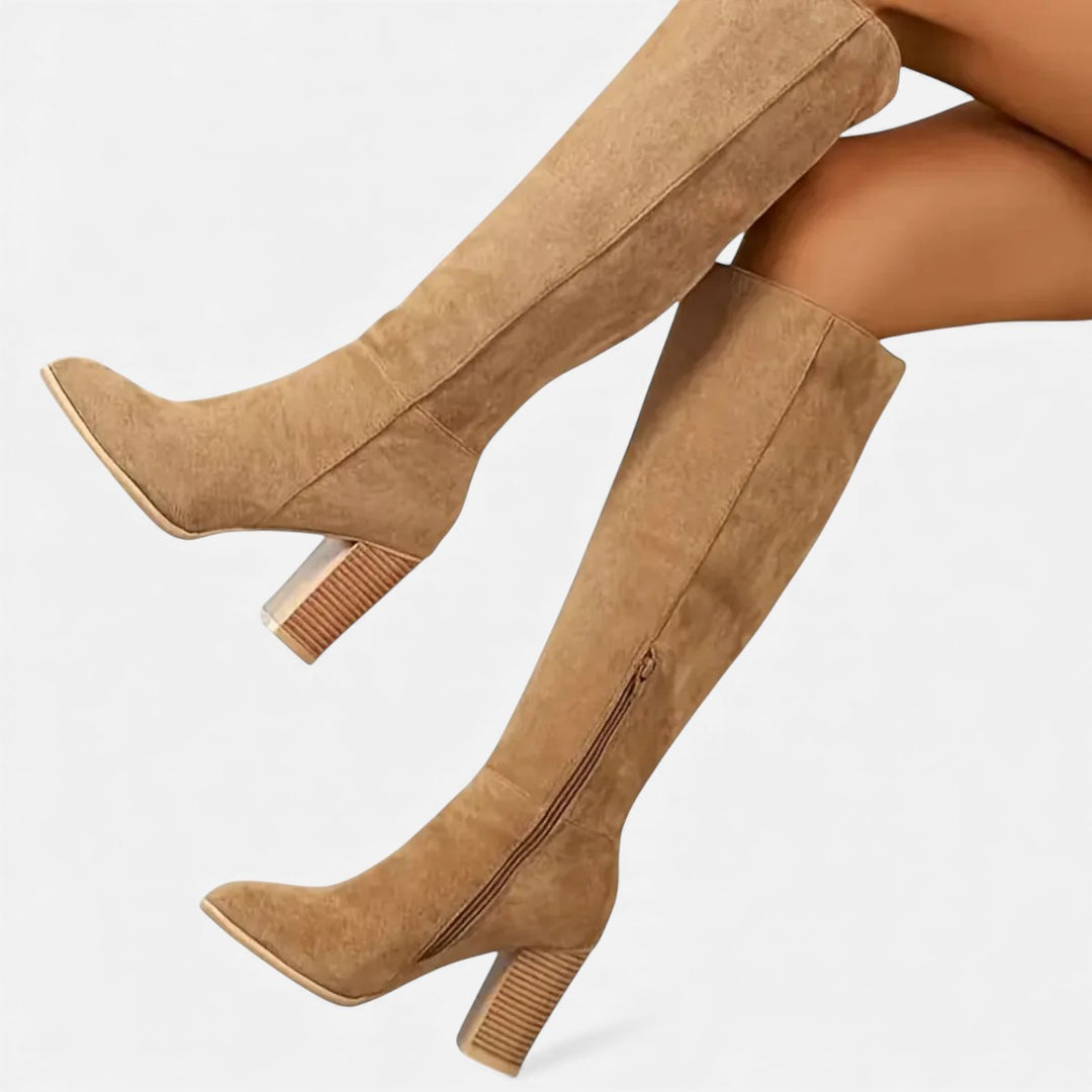 Volarno | Women’s Long Boots – Equestrian Light Brown Elegance