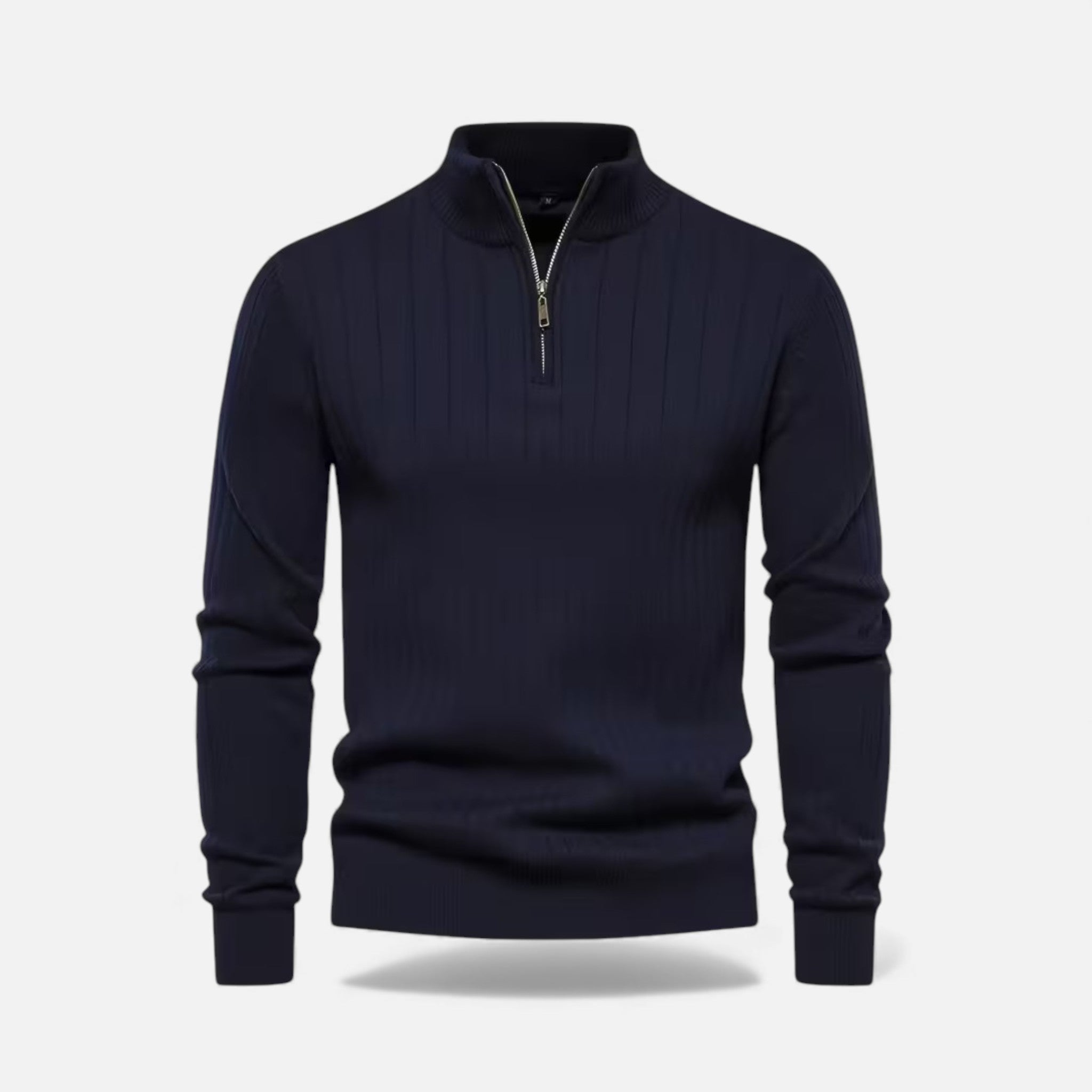 Volarno | Men’s Warm Minimalist Zippered Knit Sweater