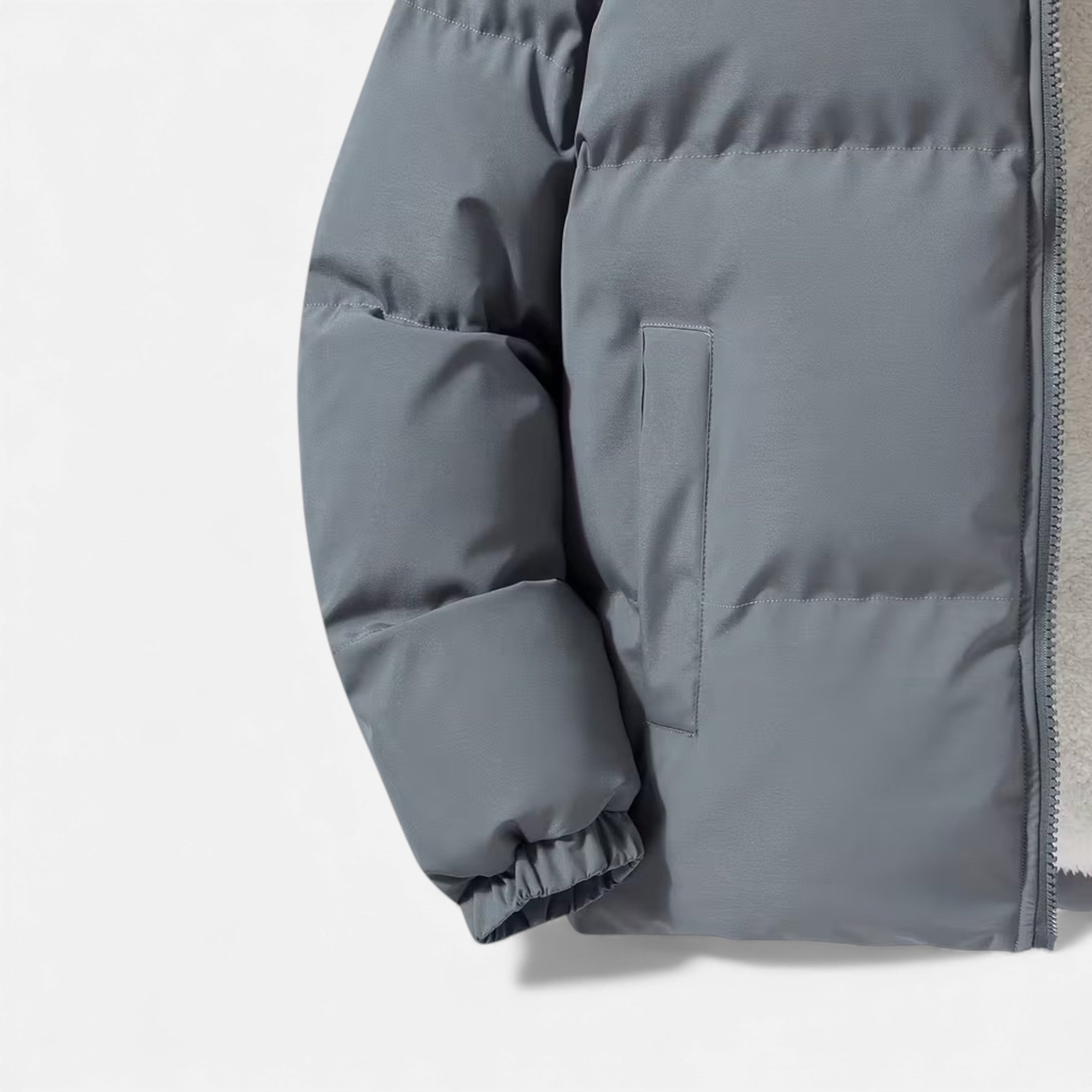 Volarno | Men’s Lambswool Plush Puffer Jacket for Autumn/Winter