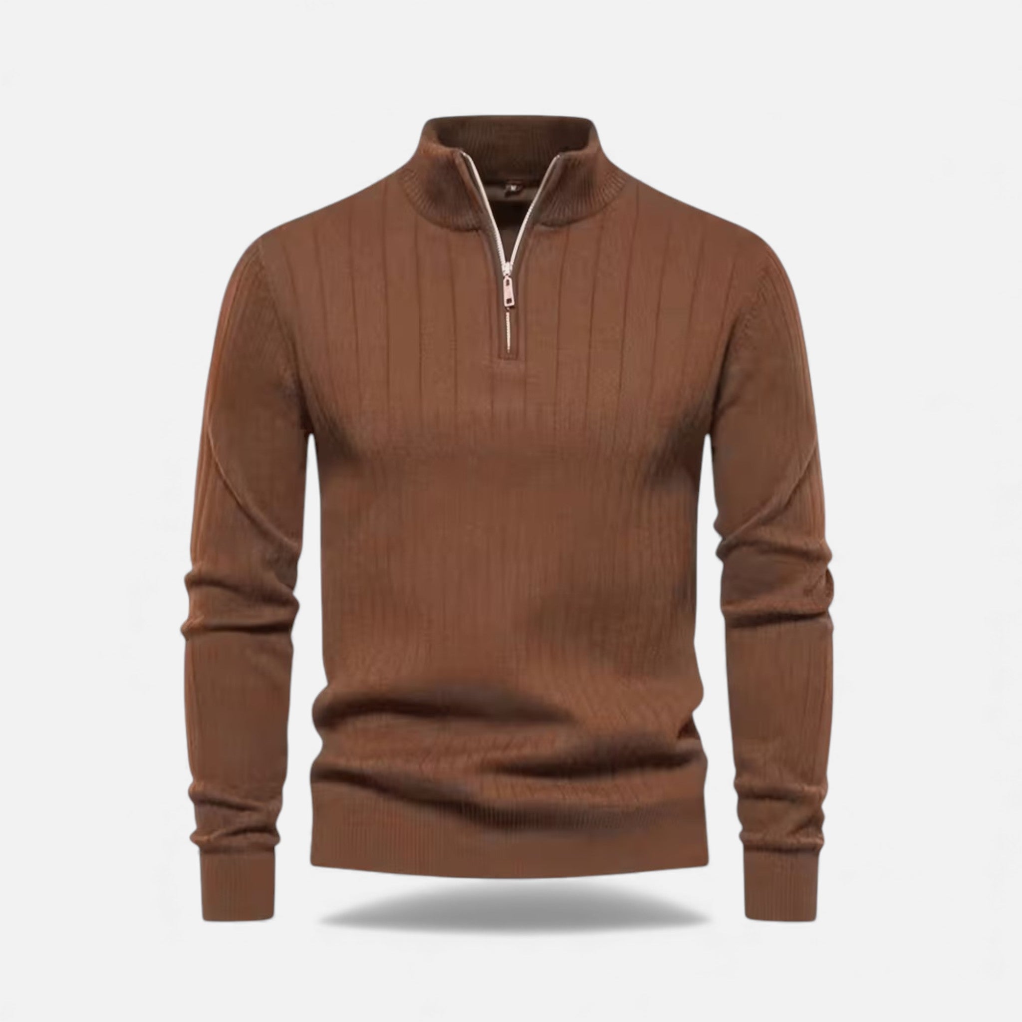 Volarno | Men’s Warm Minimalist Zippered Knit Sweater