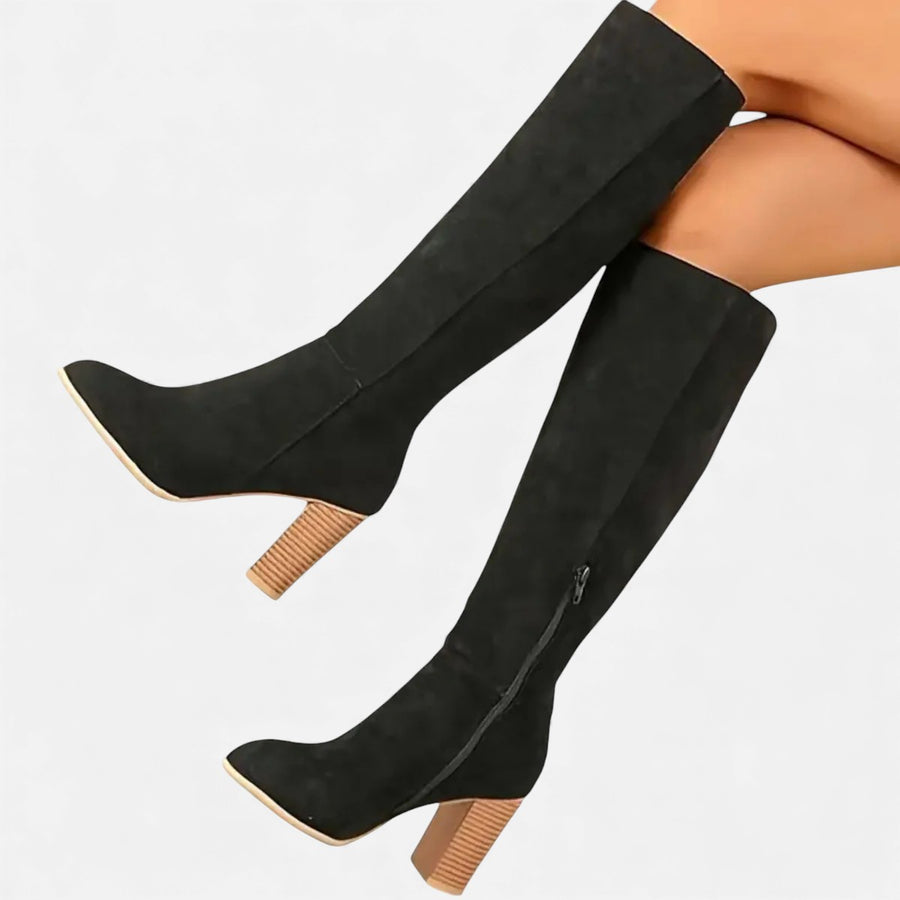 Volarno | Women’s Long Boots – Equestrian Light Brown Elegance