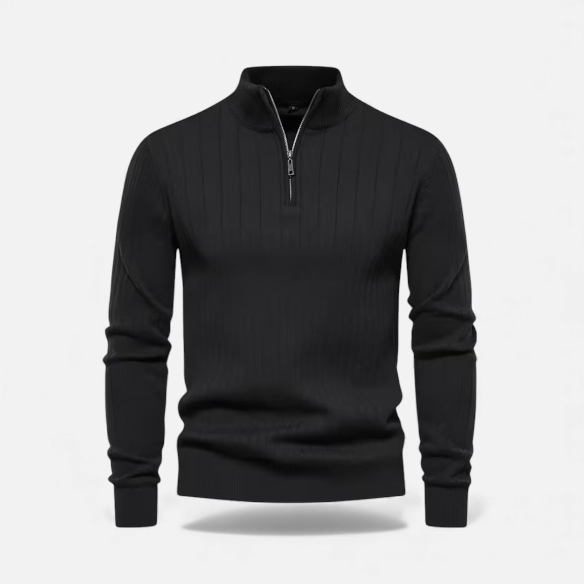 Volarno | Men’s Warm Minimalist Zippered Knit Sweater