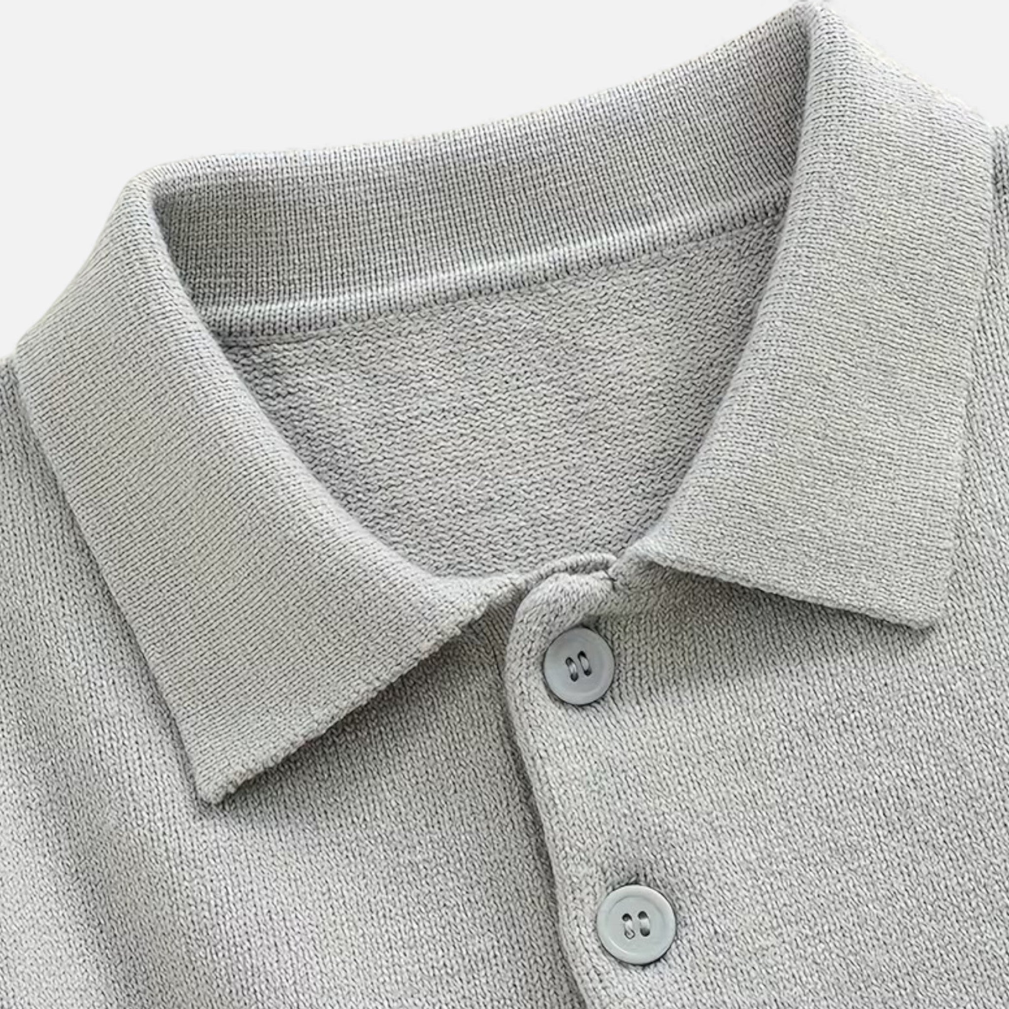 Volarno | Men’s Loose-Fit Button-Up Polo Sweater