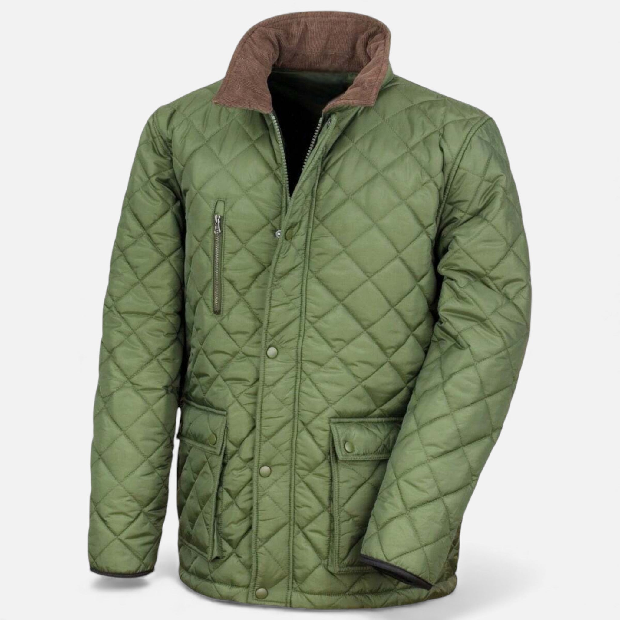 Volarno | Men’s Quilted Gold Fleece-Lined Jacket