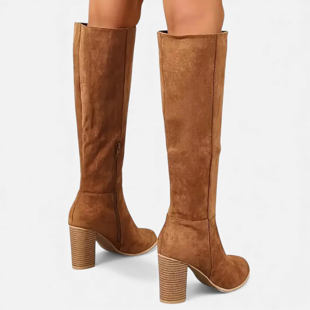 Volarno | Women’s Long Boots – Equestrian Light Brown Elegance