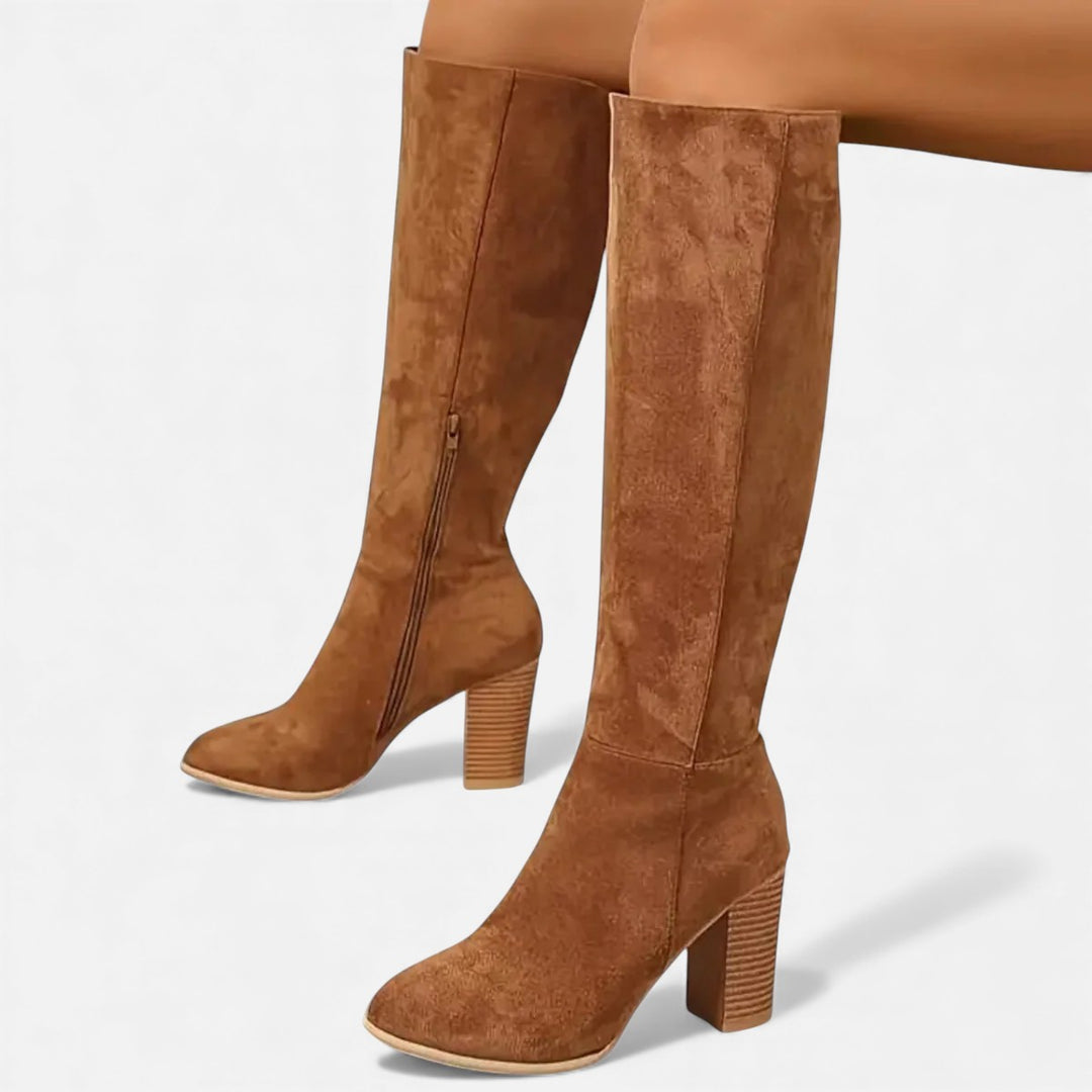 Volarno | Women’s Long Boots – Equestrian Light Brown Elegance