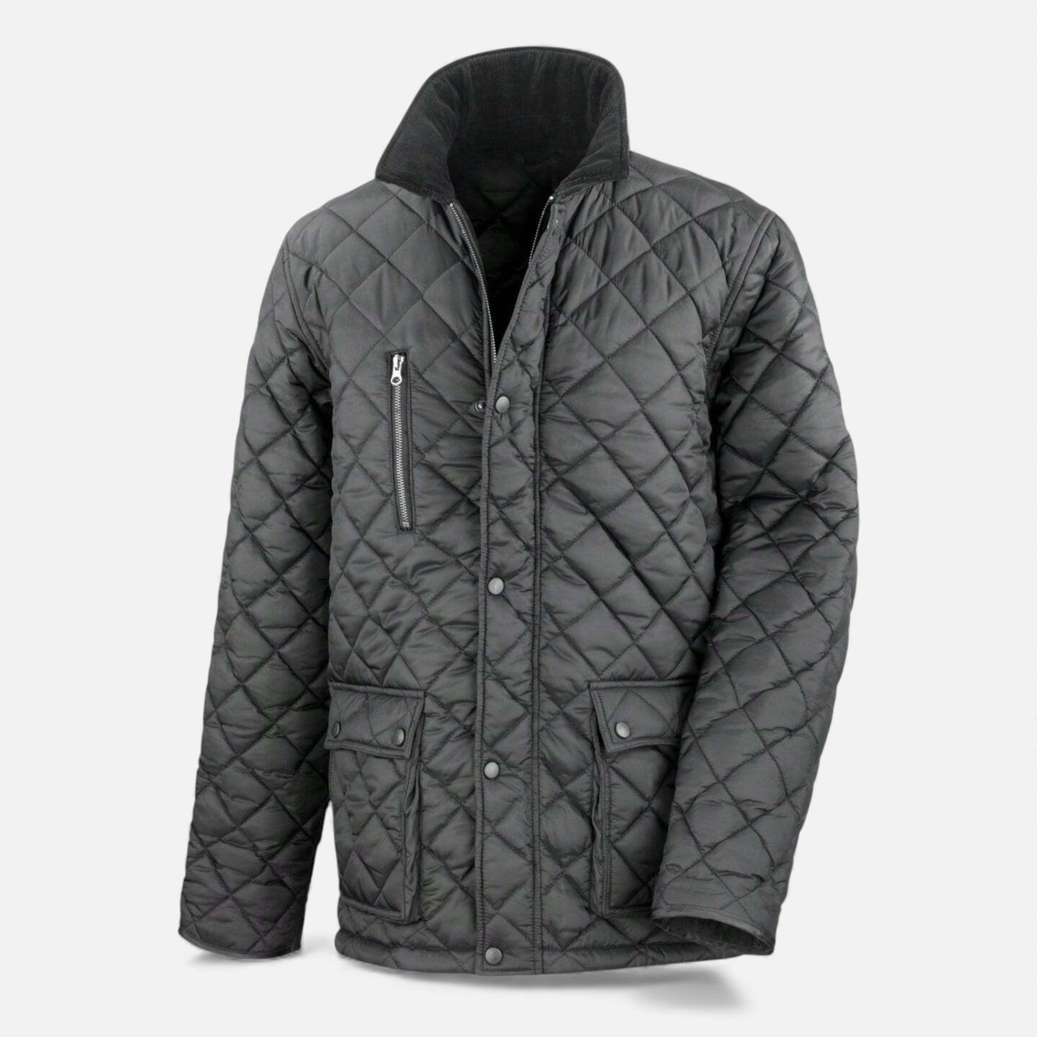 Volarno | Men’s Quilted Gold Fleece-Lined Jacket