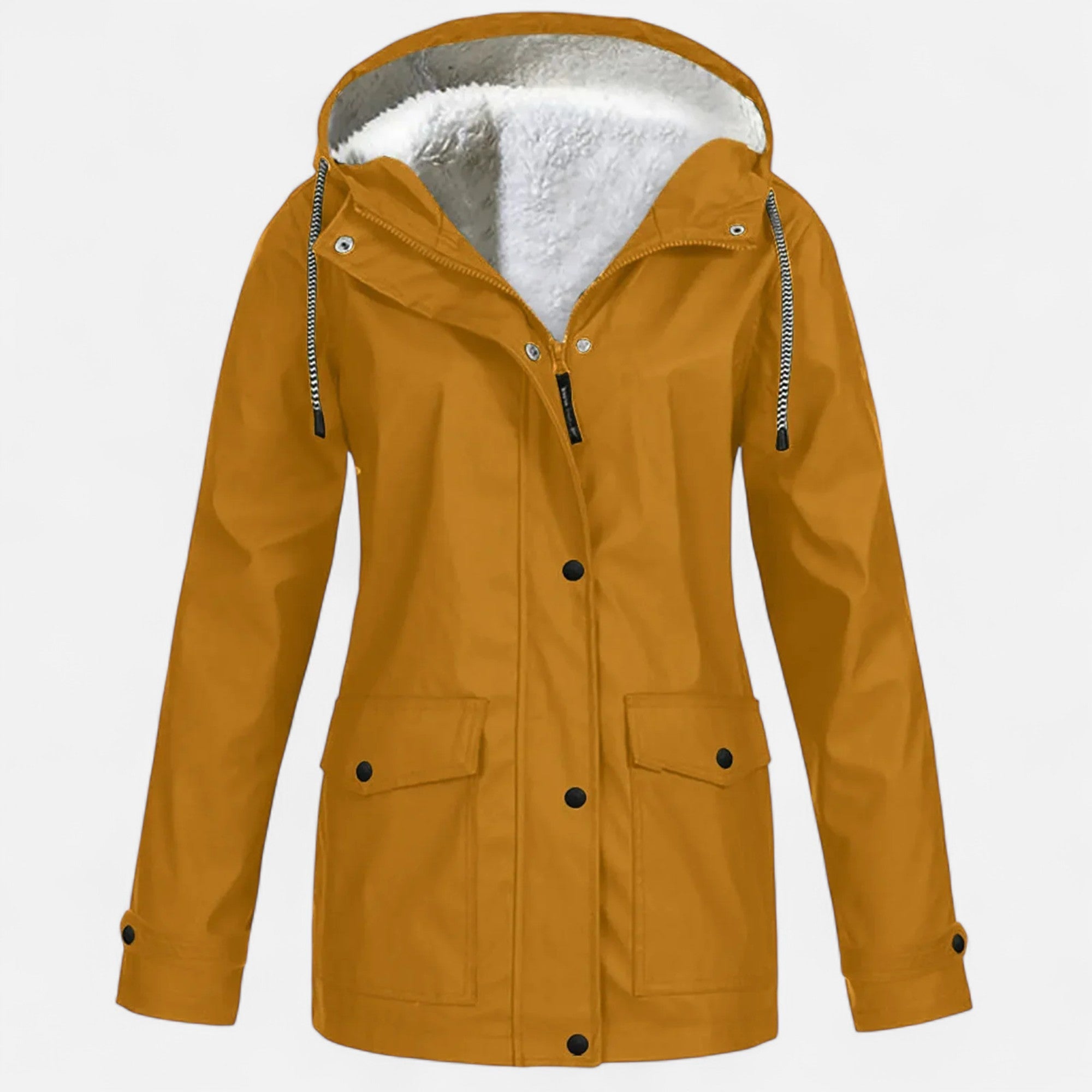 Volarno | Women’s Hooded Ski Coat in Plush Velvet Windproof