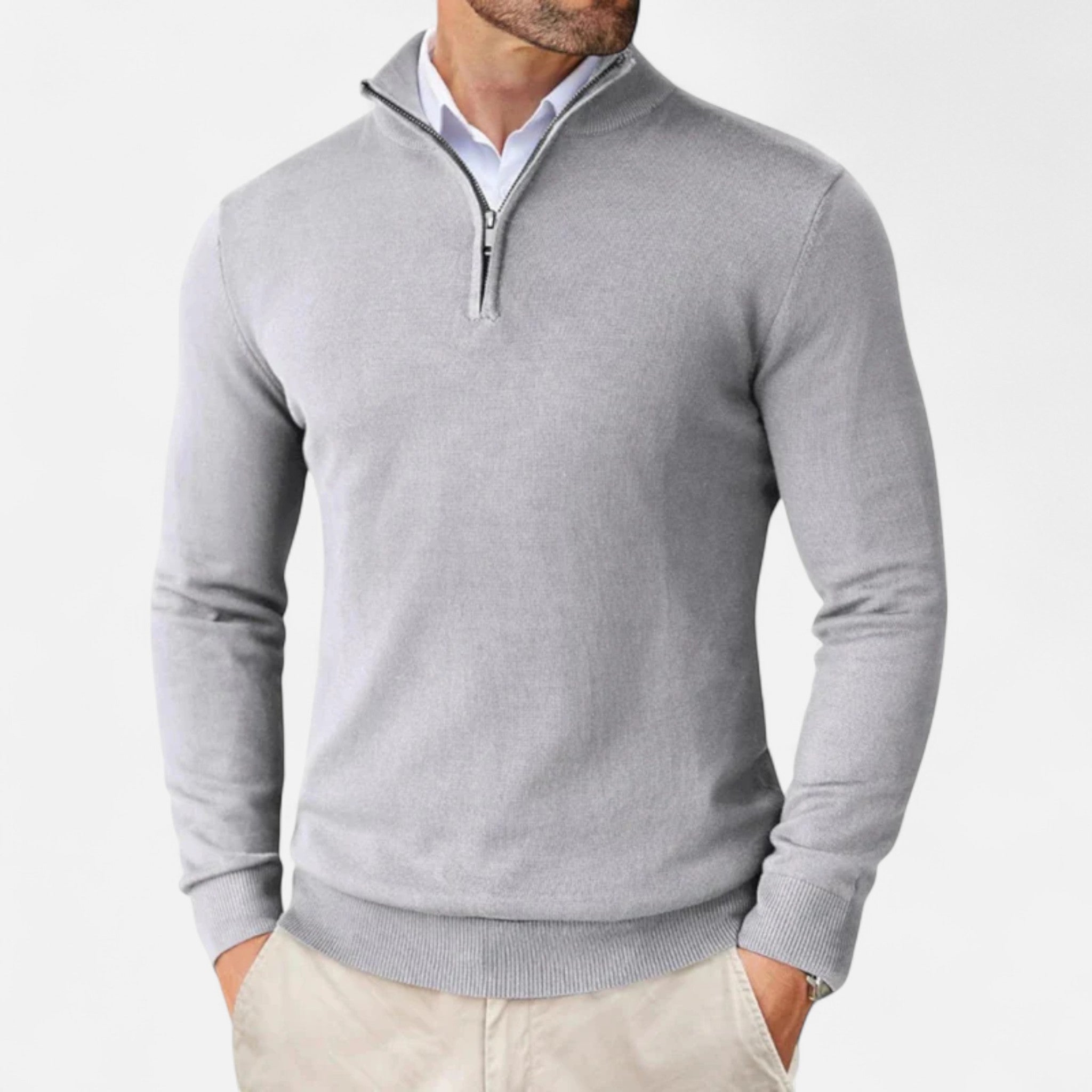 Volarno | Men’s Sweater – Slim-Fit Quarter-Zip Elegance