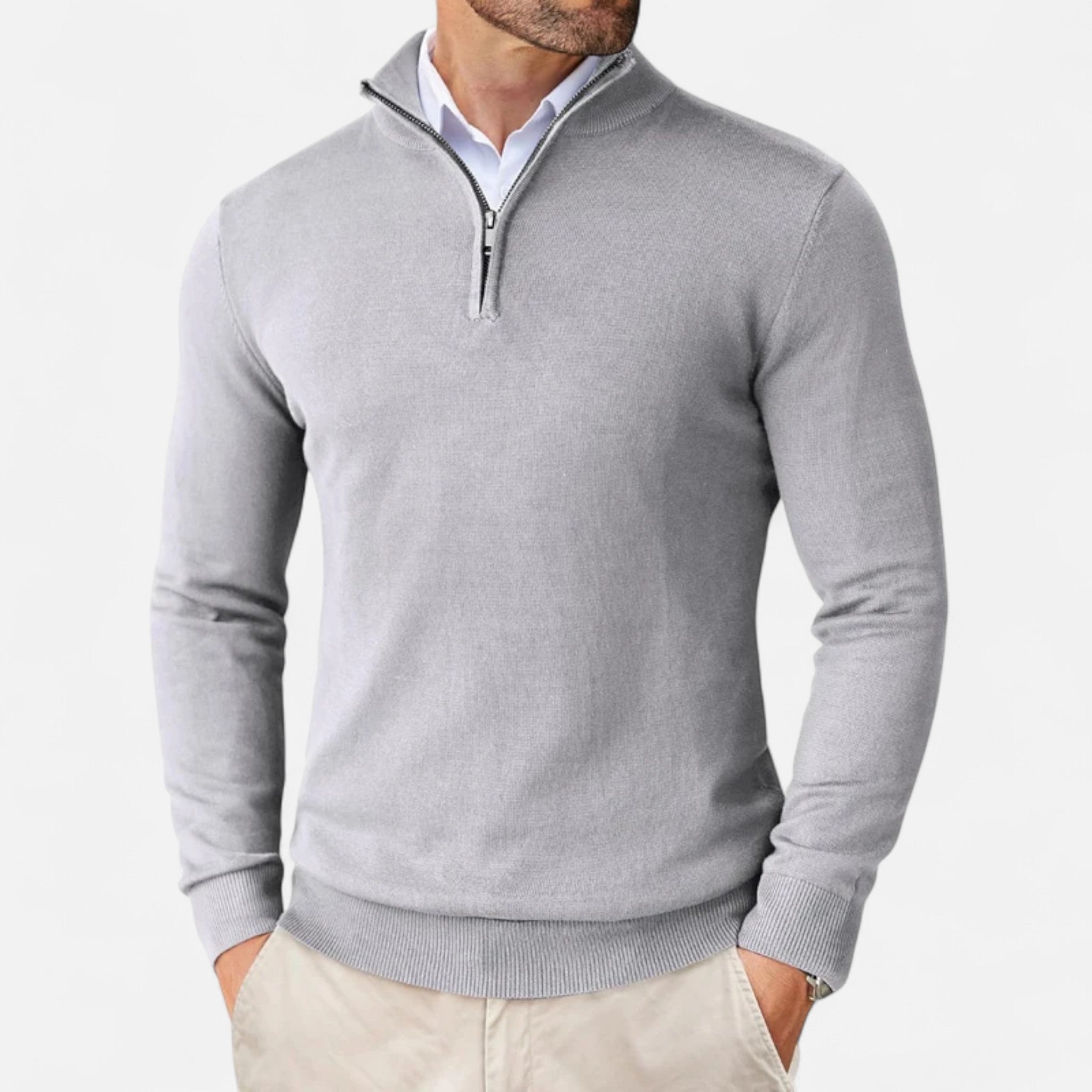 Volarno | Men’s Slim-Fit Sweater Quarter-Zip