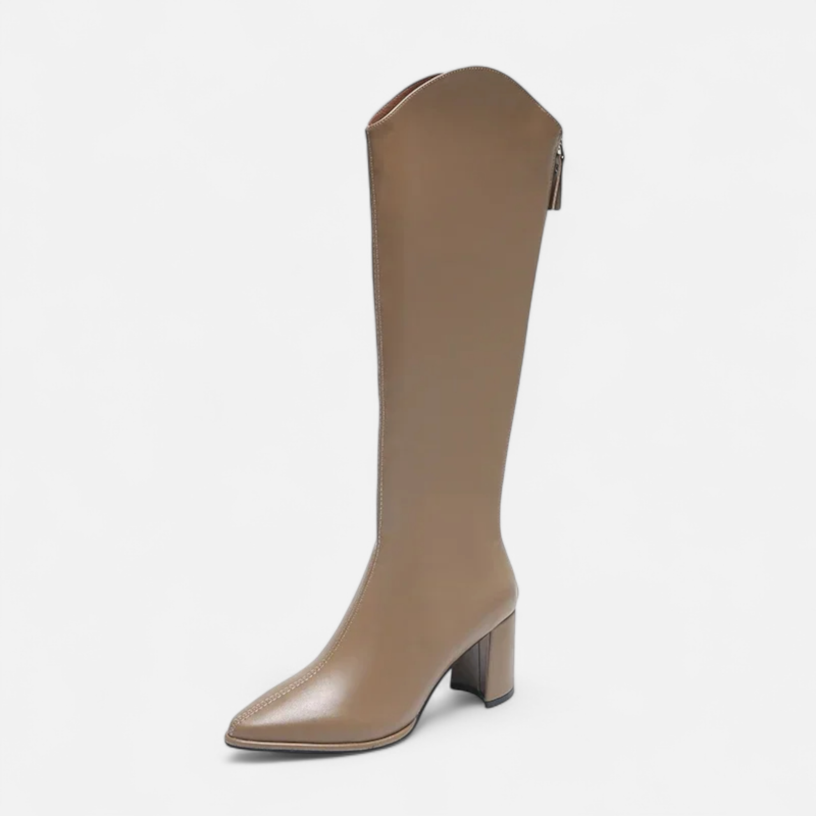 Volarno | Women’s Knee-High Zip Heeled Boots
