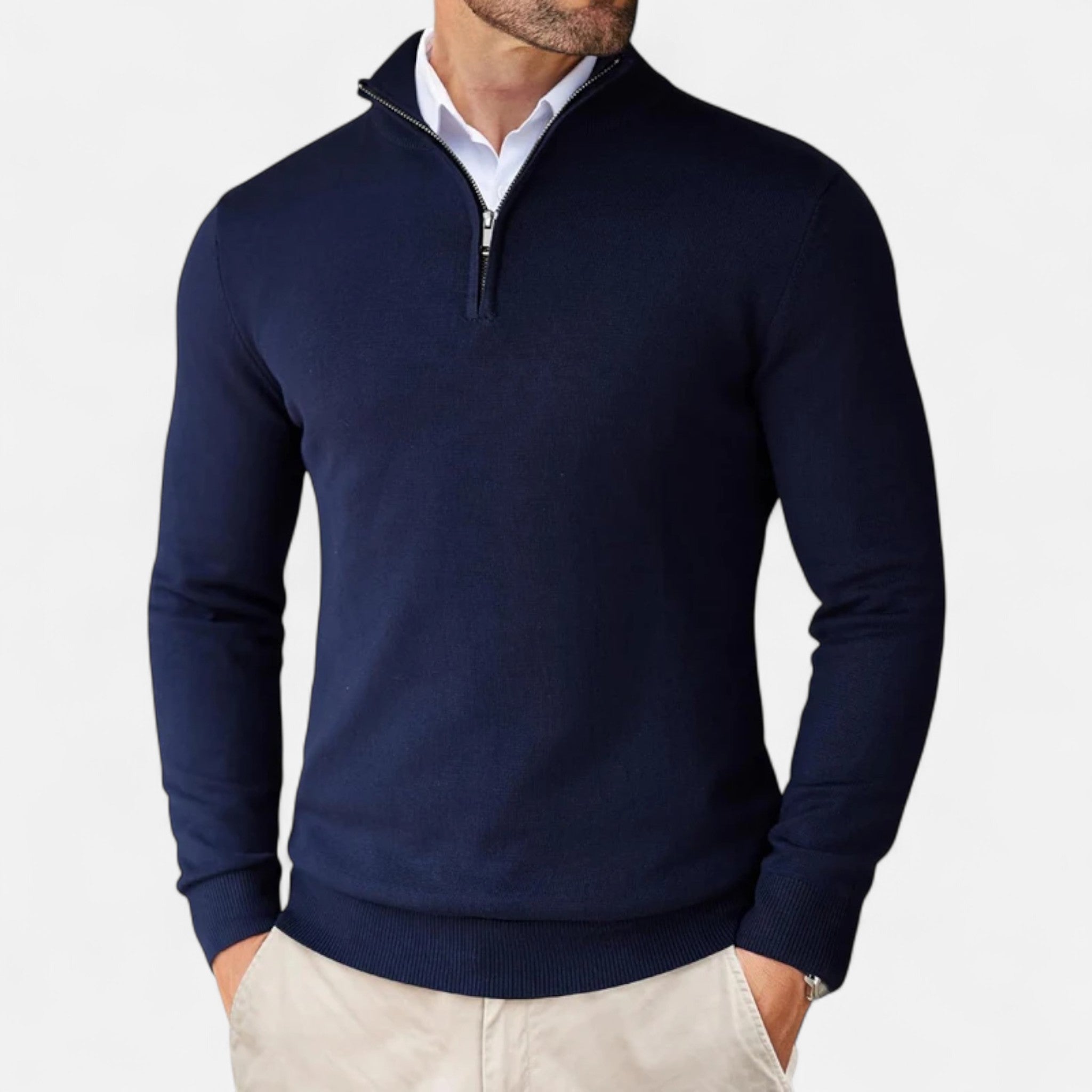 Volarno | Men’s Slim-Fit Sweater Quarter-Zip