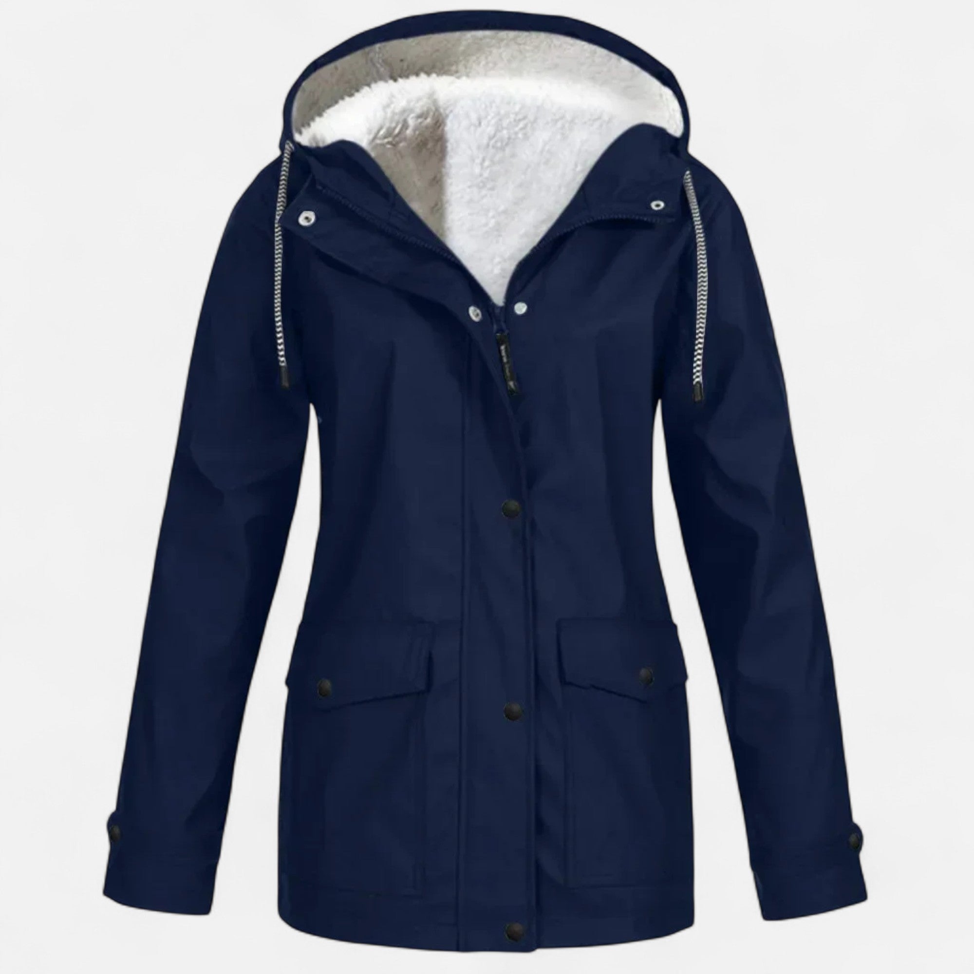 Volarno | Women’s Hooded Ski Coat in Plush Velvet Windproof