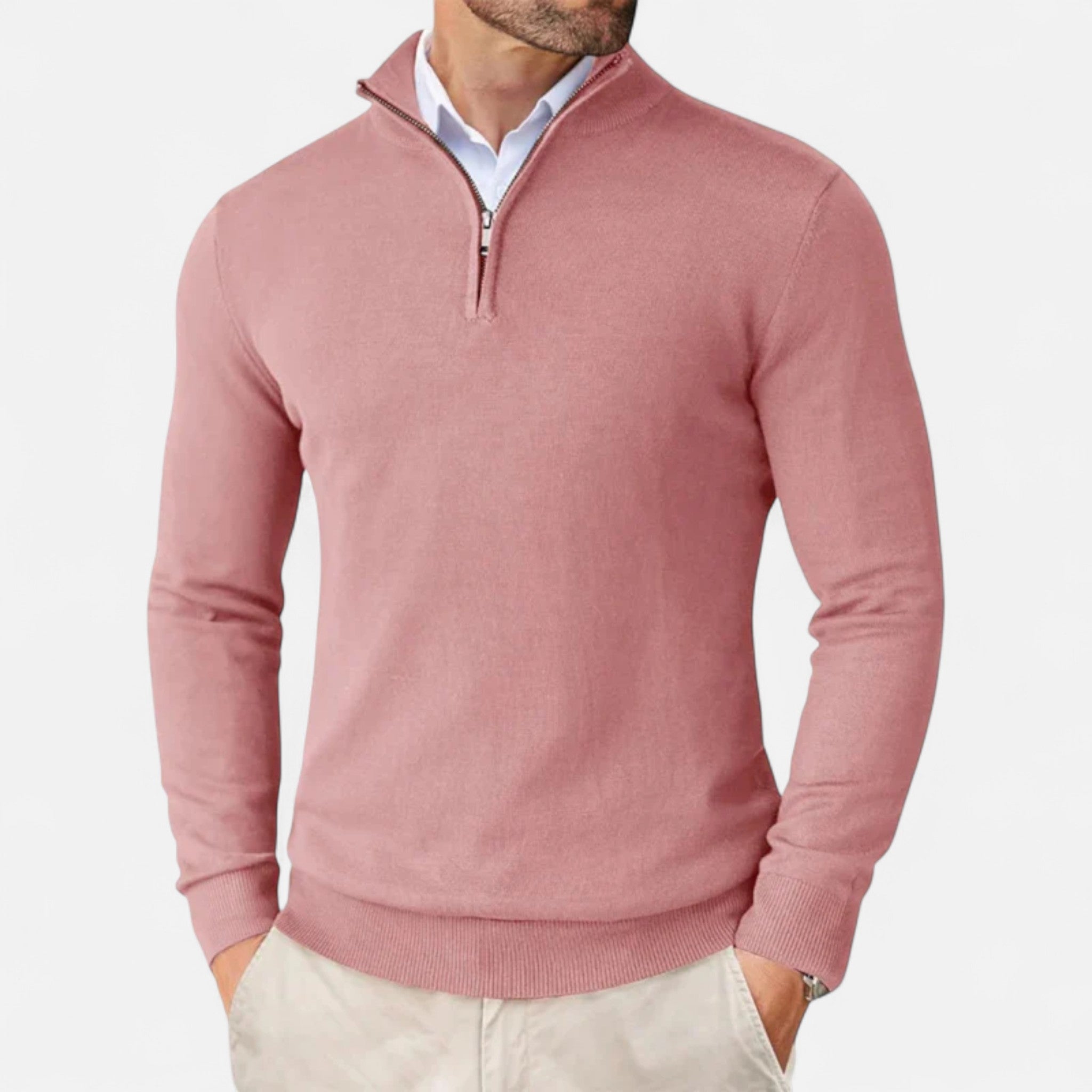 Volarno | Men’s Sweater – Slim-Fit Quarter-Zip Elegance