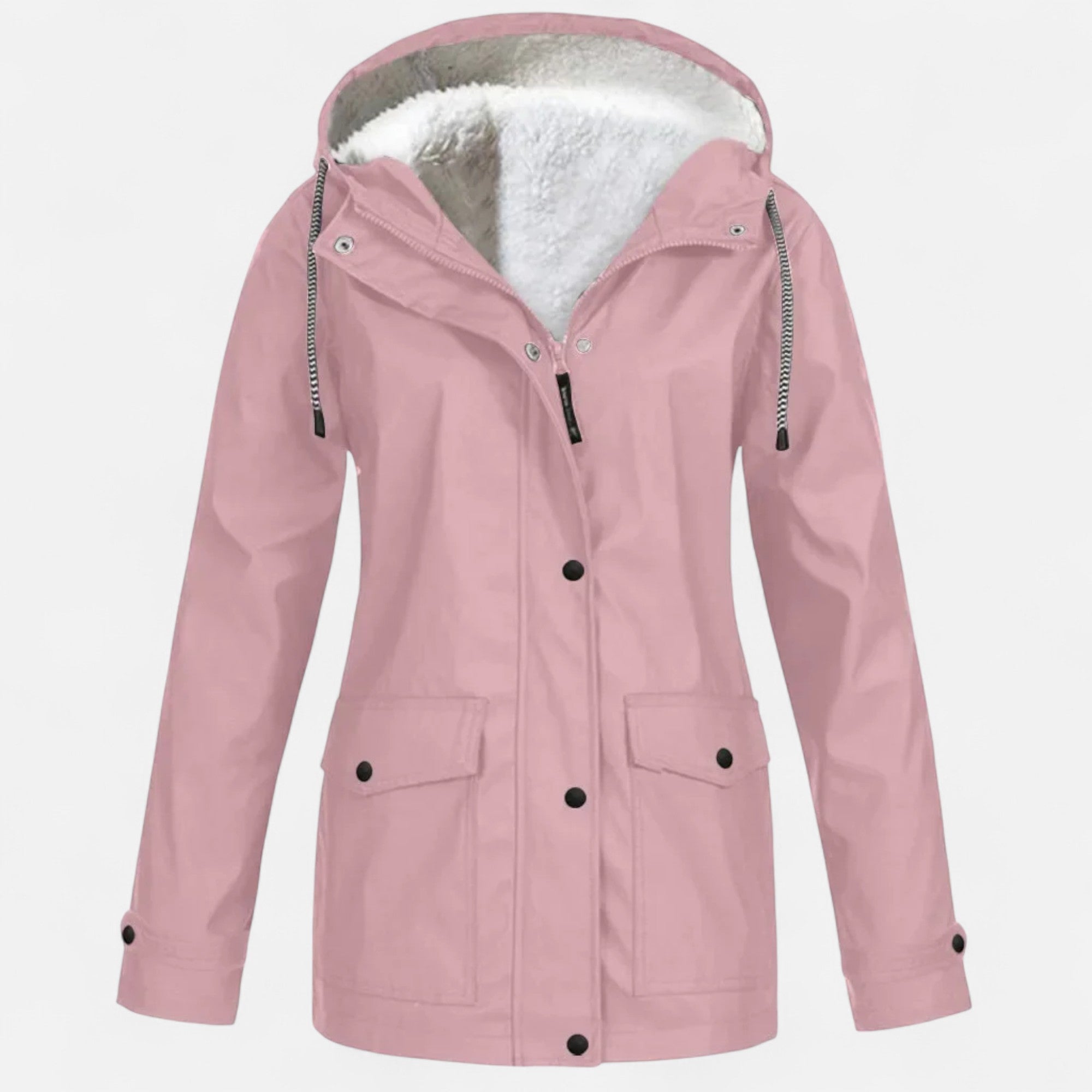 Volarno | Women’s Hooded Ski Coat in Plush Velvet Windproof