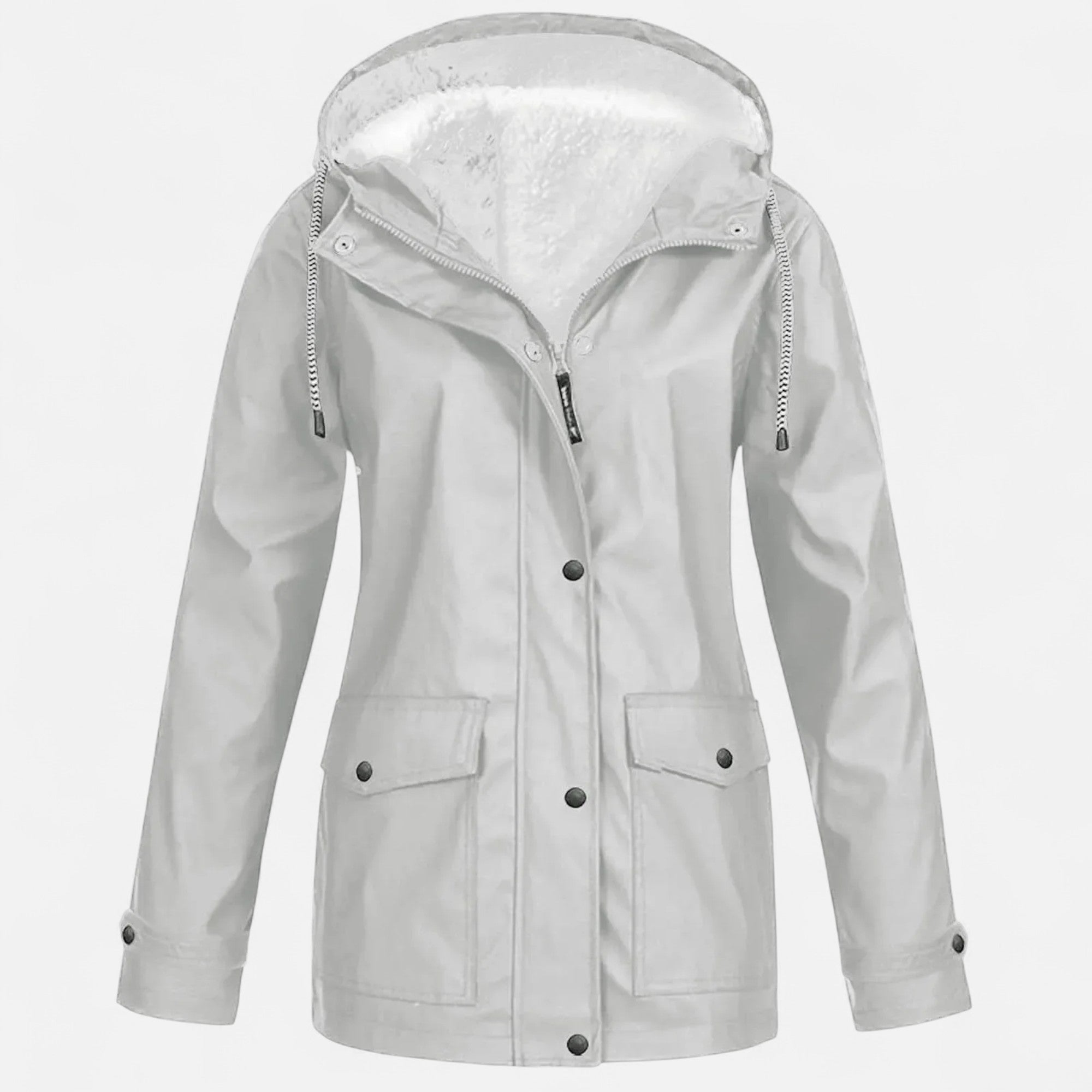 Volarno | Women’s Hooded Ski Coat in Plush Velvet Windproof