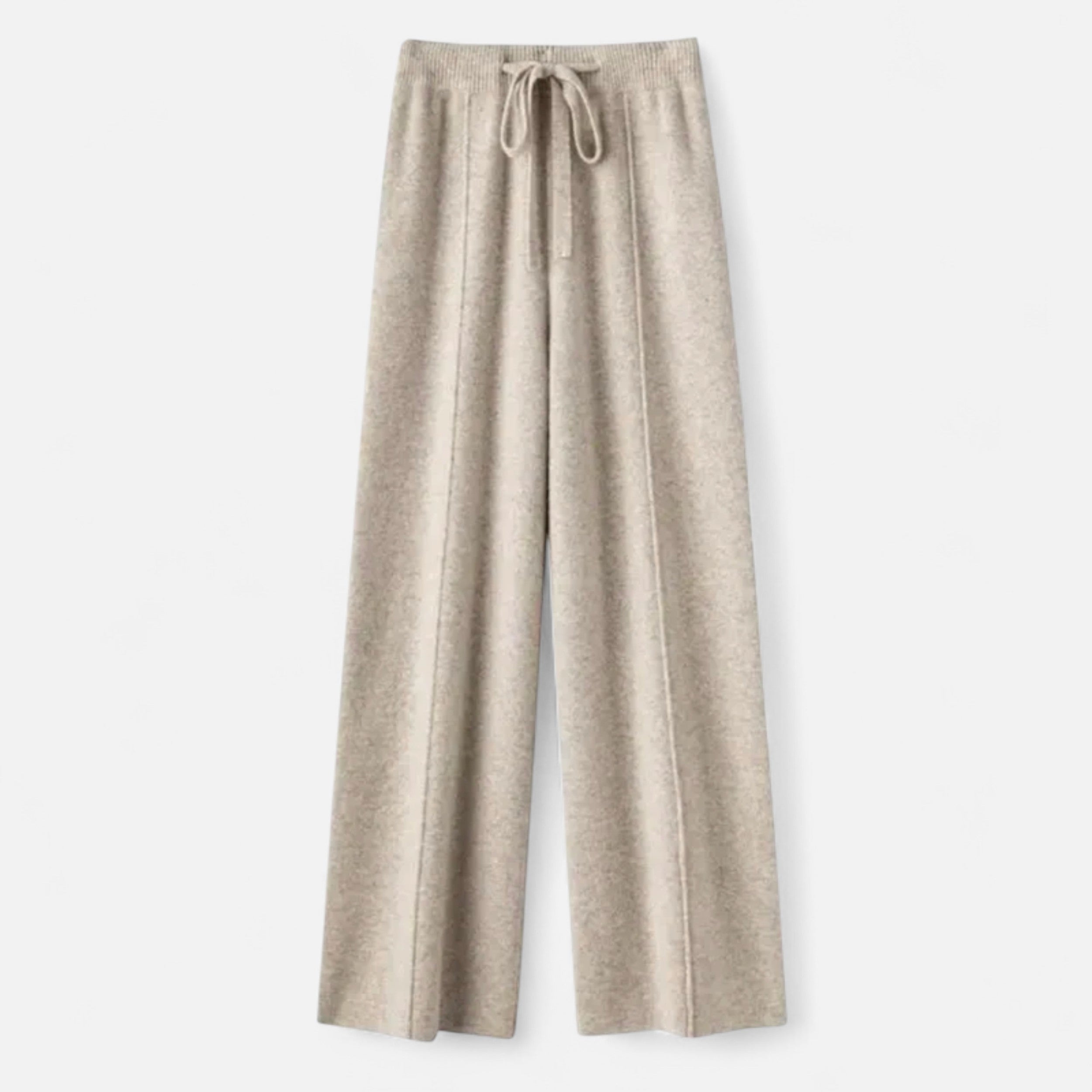 Volarno | Women’s Pure Wool Wide-Leg Knit Trousers