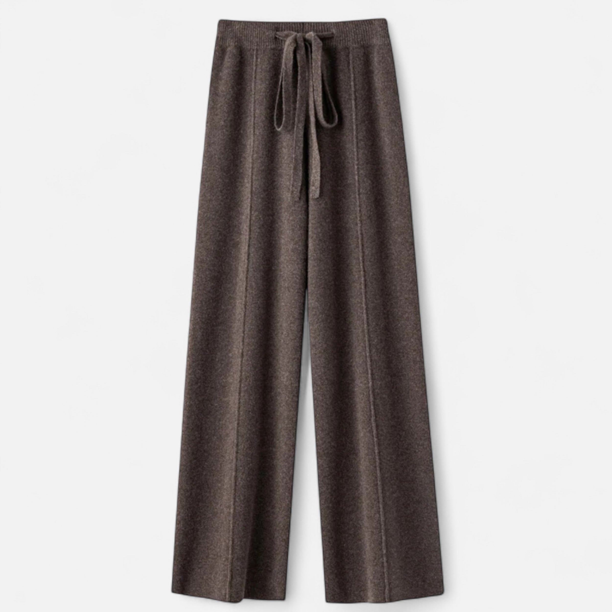 Volarno | Women’s Pure Wool Wide-Leg Knit Trousers
