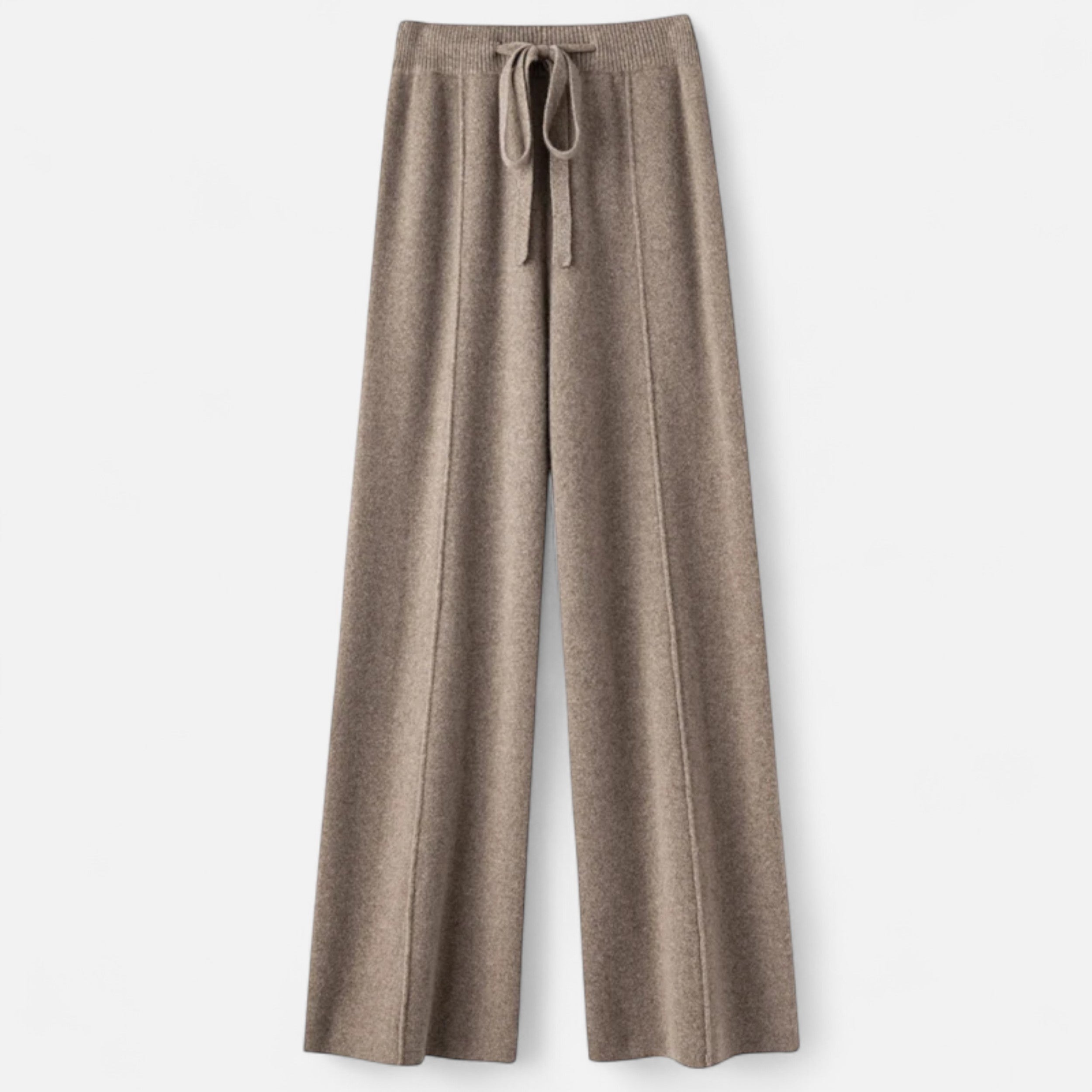 Volarno | Women’s Pure Wool Wide-Leg Knit Trousers