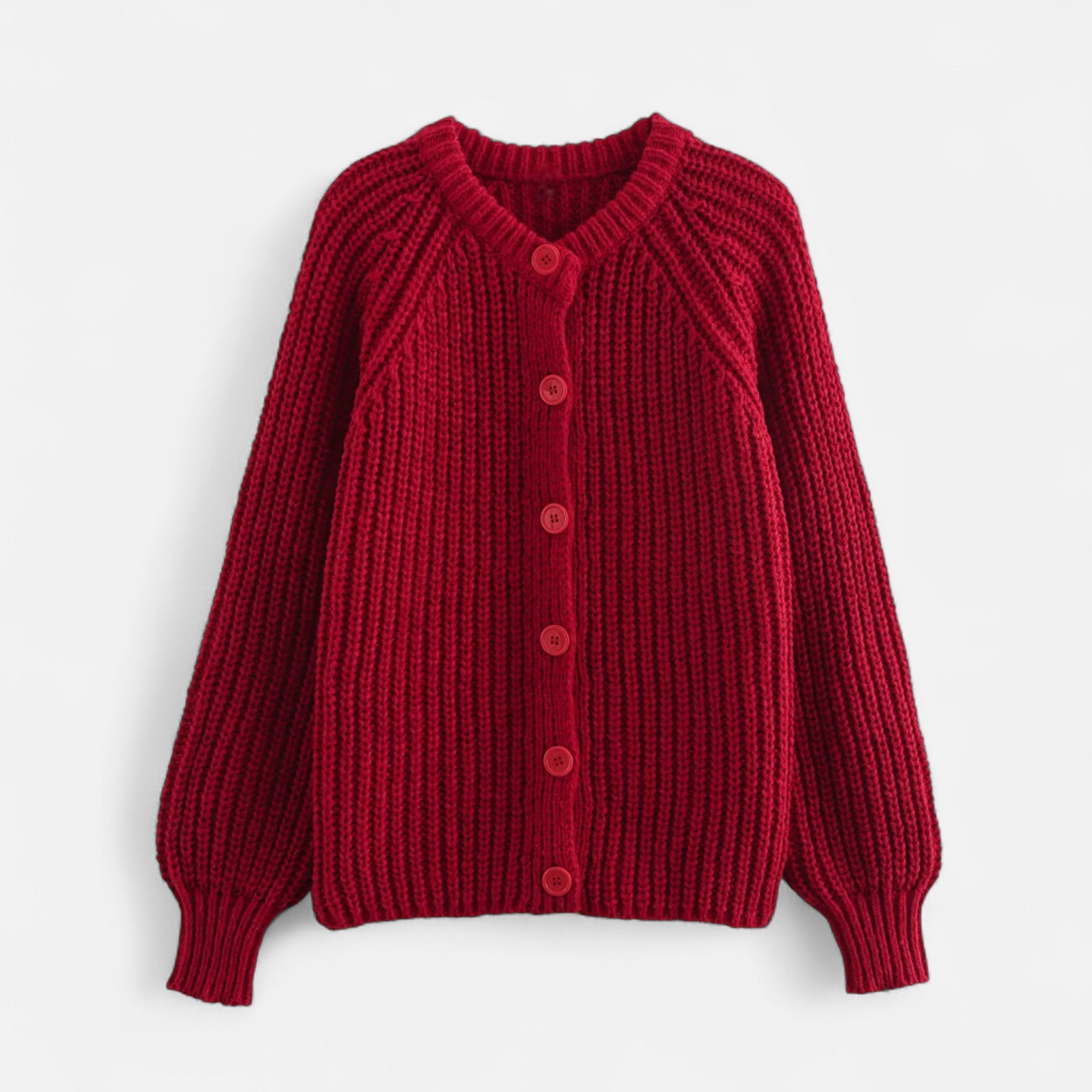 Volarno | Women’s Vintage Round Neck Knit Cardigan – Effortless Autumn Grace