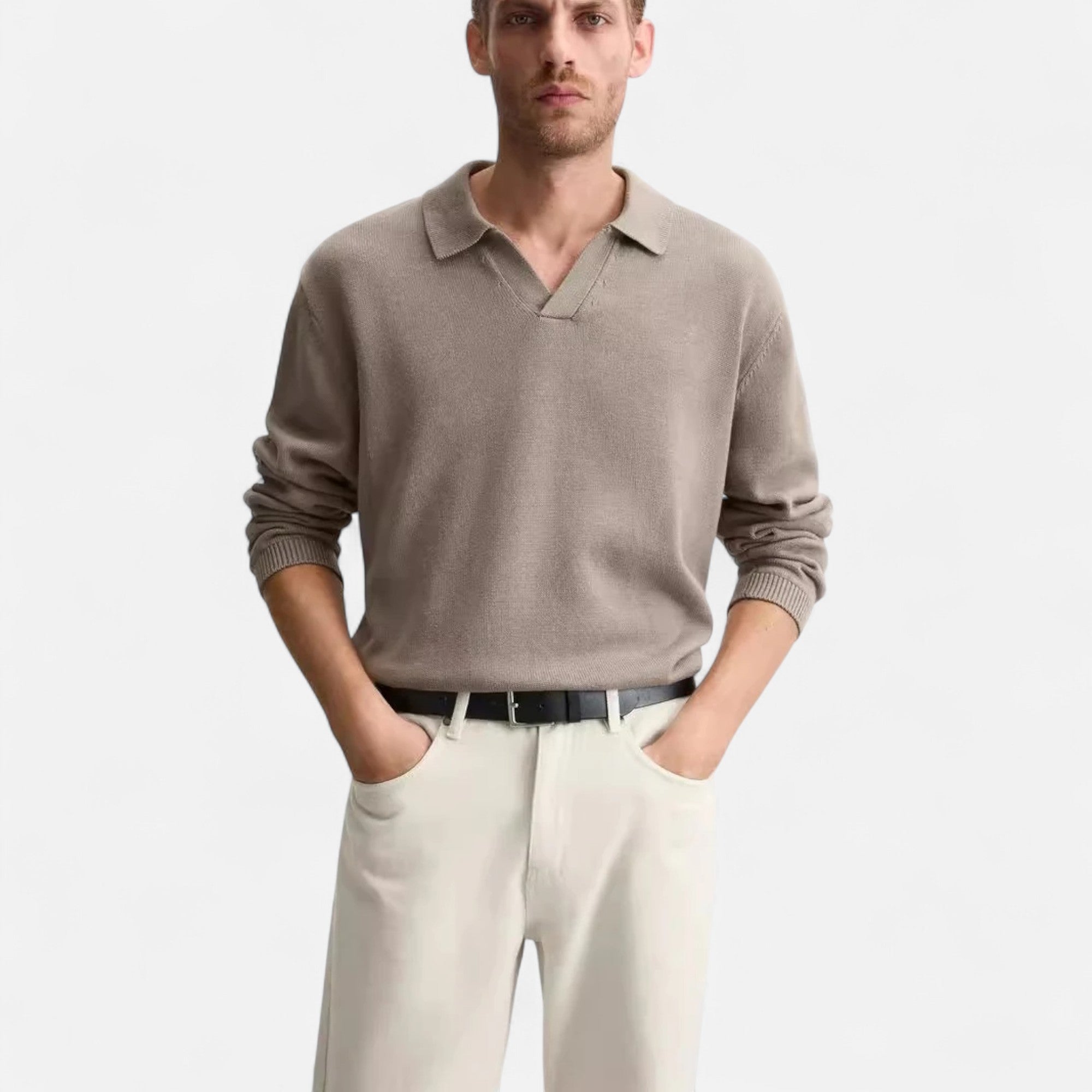Volarno | Men’s Knitted Cotton Polo Shirt