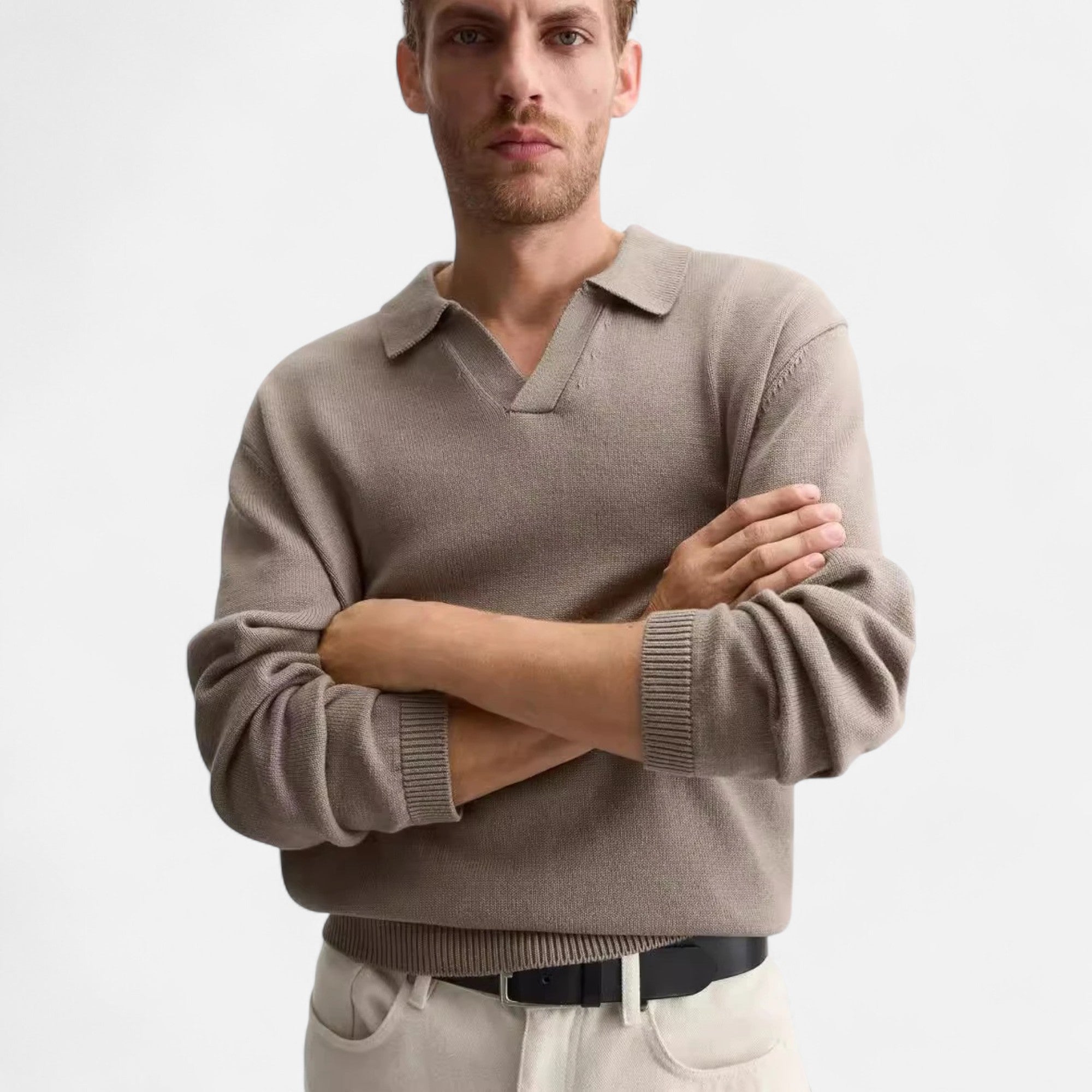 Volarno | Men’s Knitted Cotton Polo Shirt