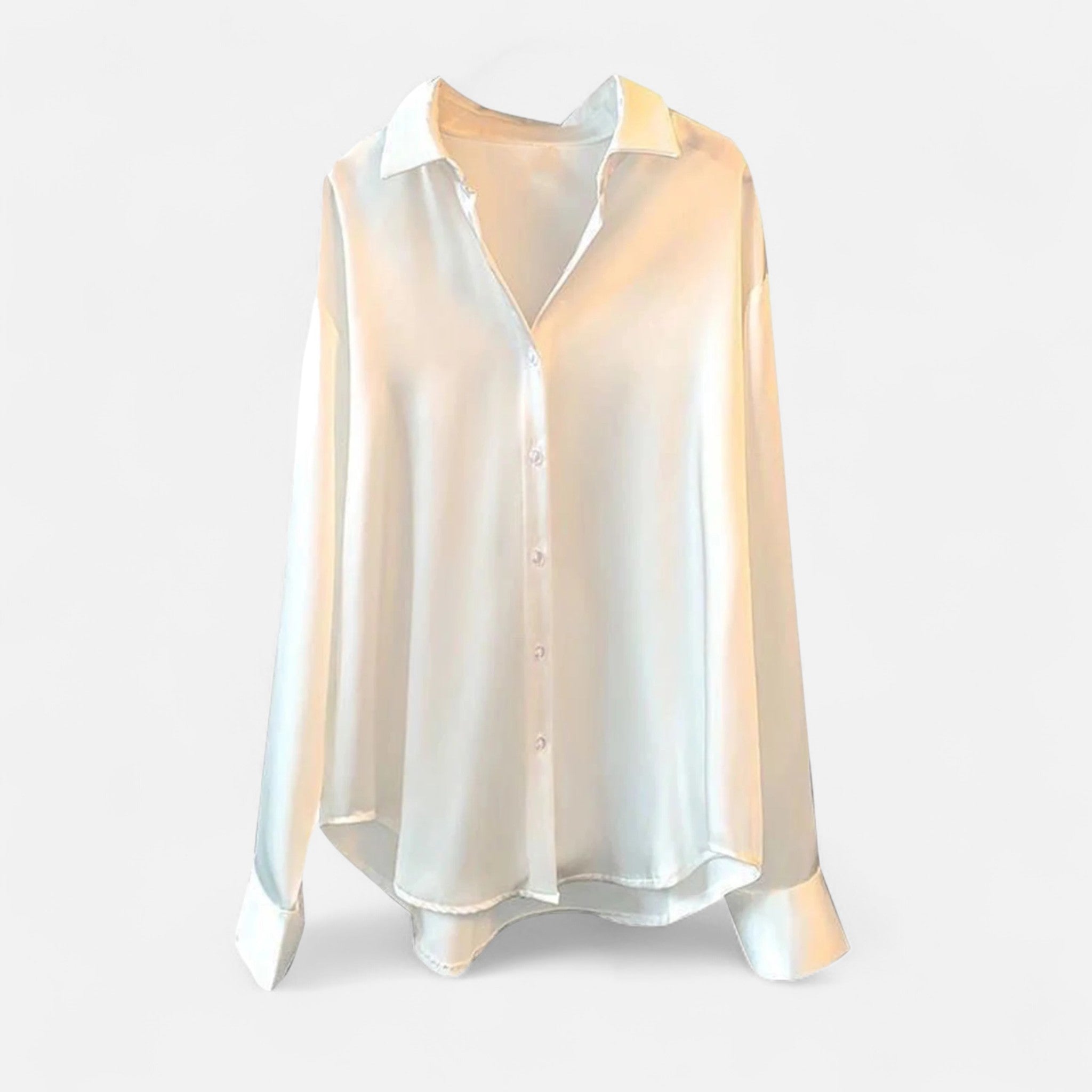 Volarno | Women’s Silk Satin Blouse – Autumn Poise Edition