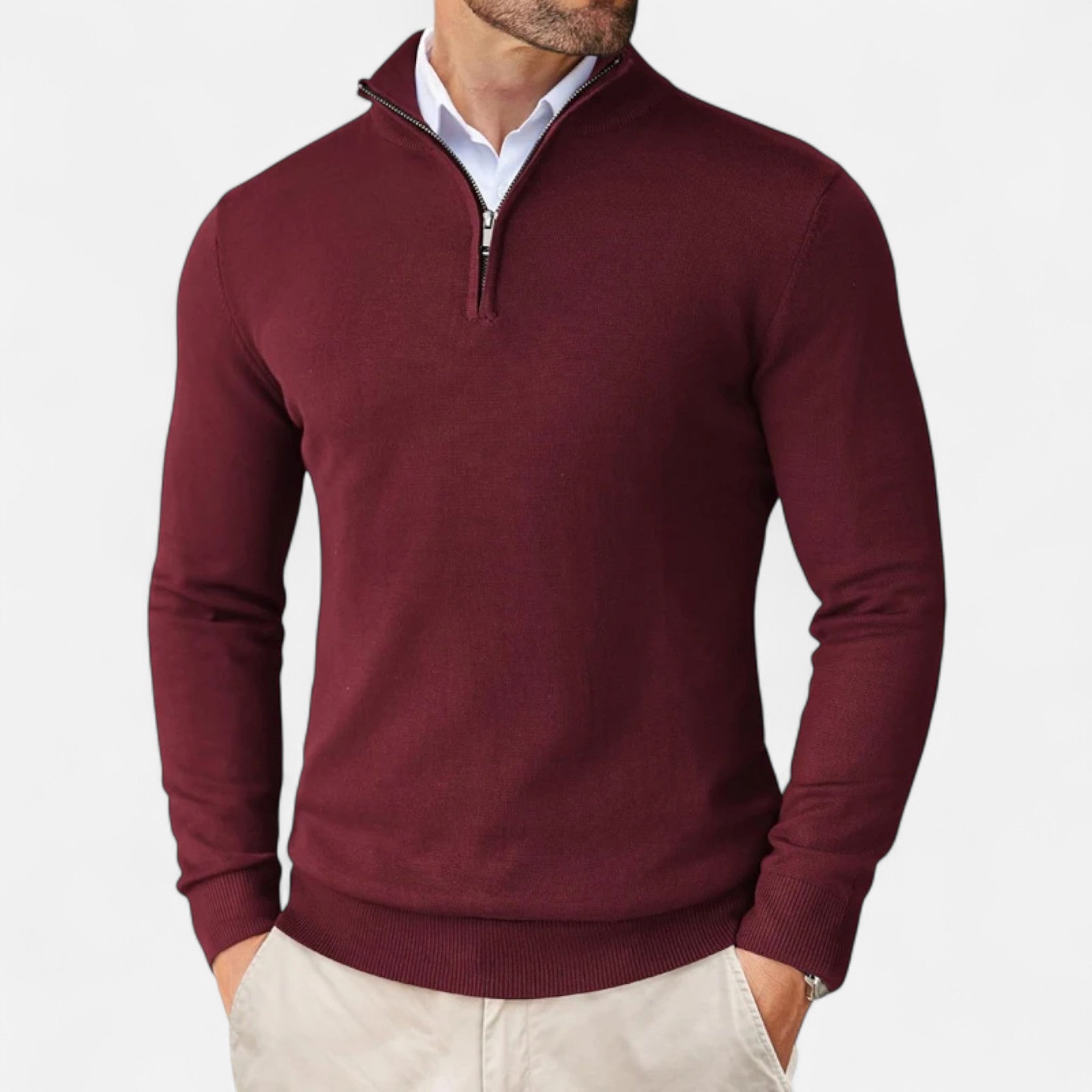 Volarno | Men’s Slim-Fit Sweater Quarter-Zip